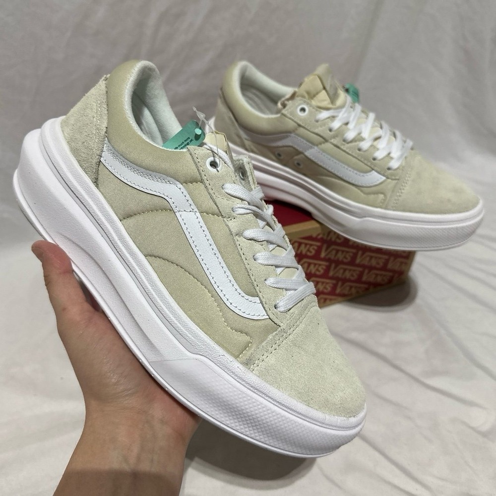Vans Old Skool Over Sand White Platform Shoes New Men's 8.5 - Picture 2 of 9